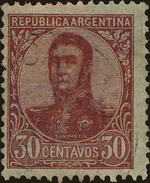 Front view of Argentina 157 collectors stamp