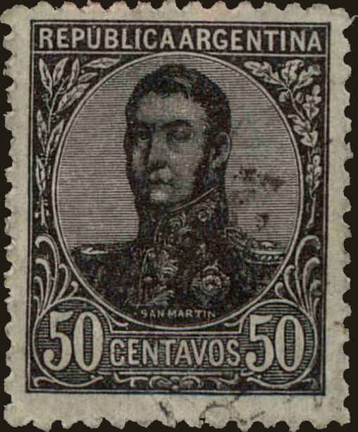 Front view of Argentina 158 collectors stamp
