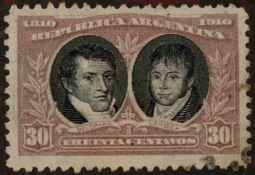 Front view of Argentina 170 collectors stamp