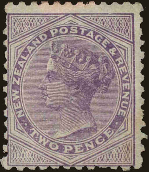 Front view of New Zealand 62 collectors stamp