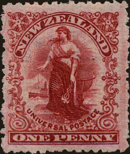Front view of New Zealand 108j collectors stamp