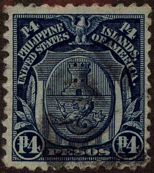 Front view of Philippines (US) 302 collectors stamp