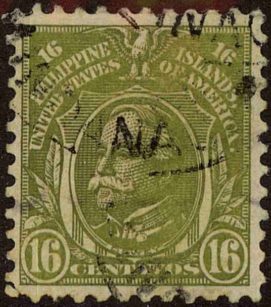 Front view of Philippines (US) 302 collectors stamp