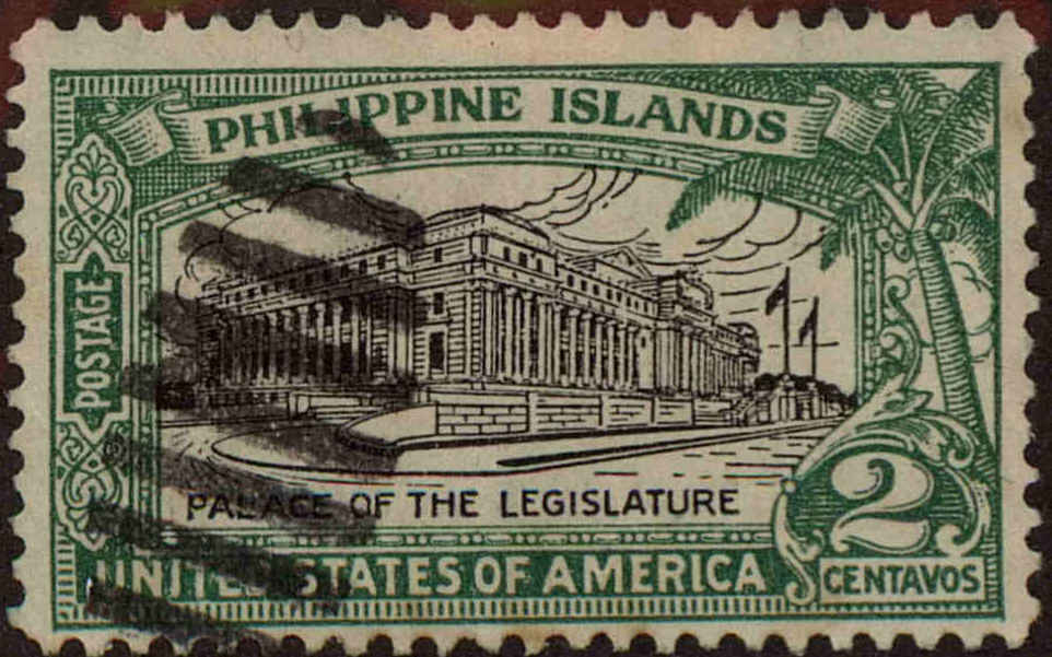 Front view of Philippines (US) 319 collectors stamp