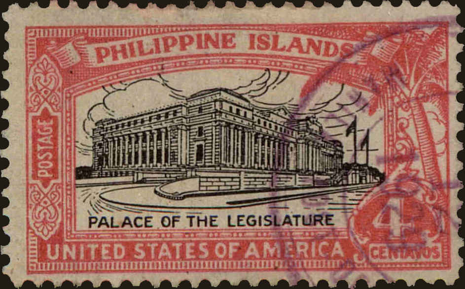 Front view of Philippines (US) 320 collectors stamp
