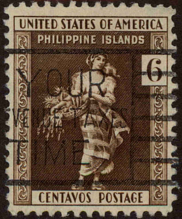 Front view of Philippines (US) 385 collectors stamp
