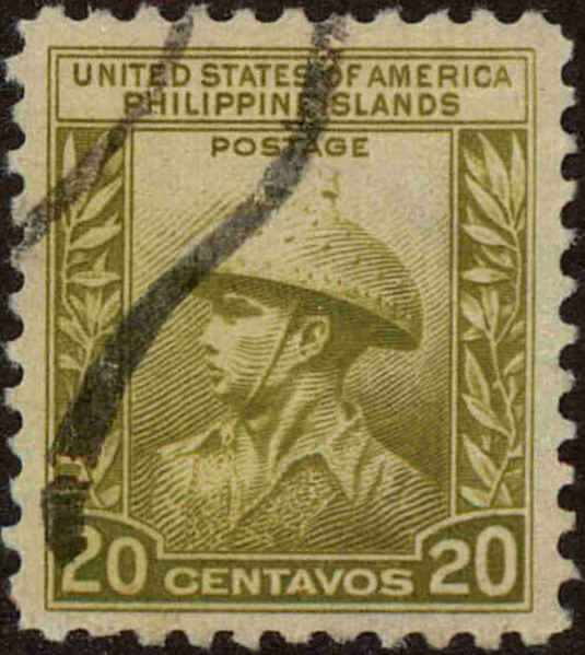 Front view of Philippines (US) 390 collectors stamp