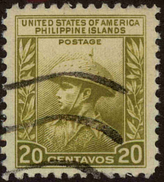 Front view of Philippines (US) 390 collectors stamp