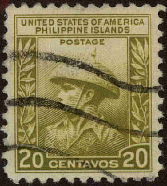 Front view of Philippines (US) 390 collectors stamp