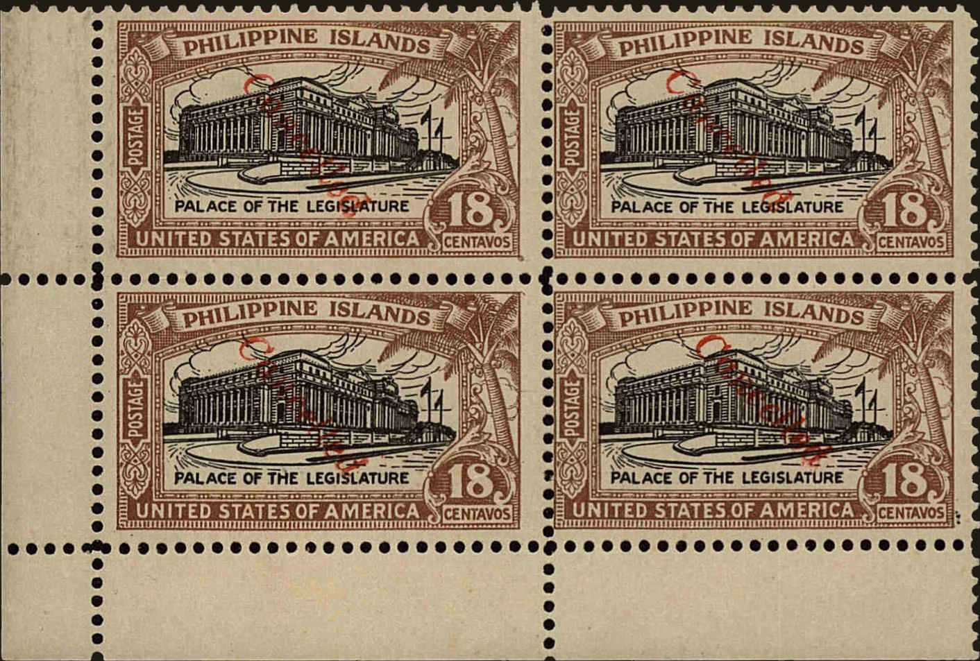 Front view of Philippines (US) 321S S collectors stamp