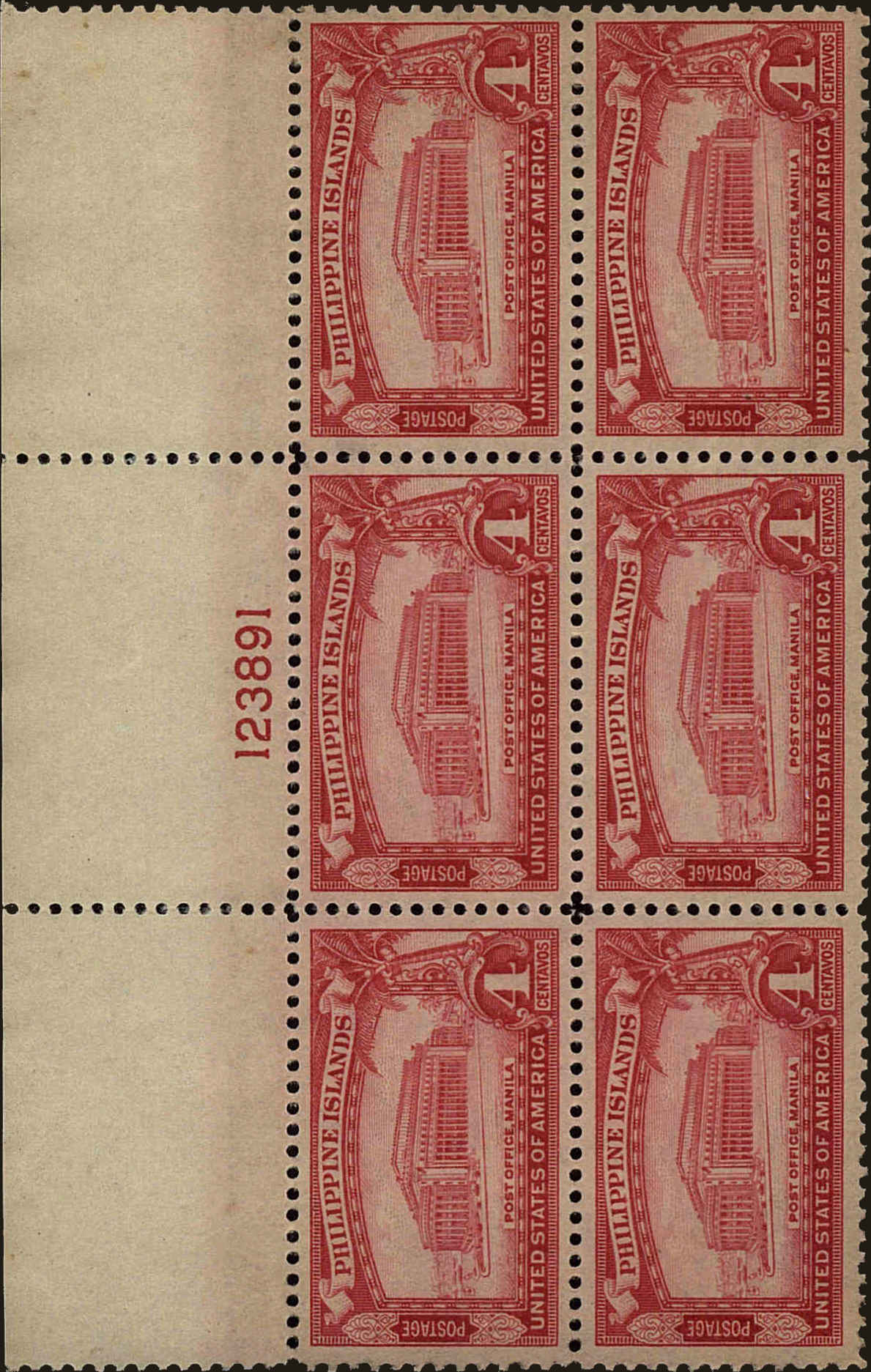 Front view of Philippines (US) 355 collectors stamp