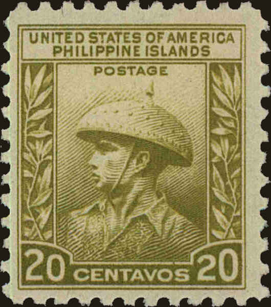 Front view of Philippines (US) 390 collectors stamp