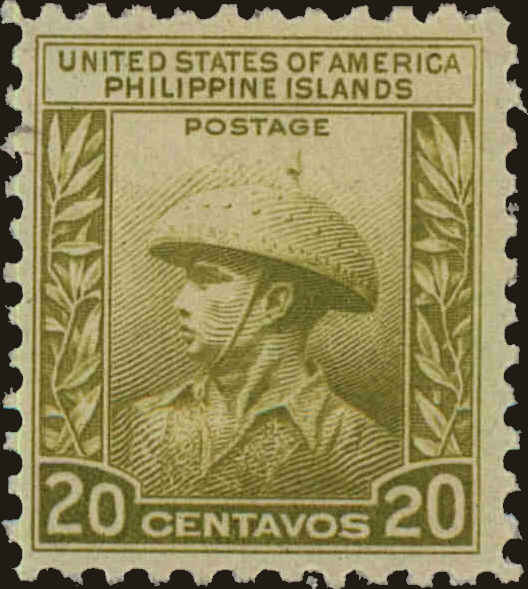 Front view of Philippines (US) 390 collectors stamp