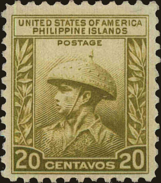 Front view of Philippines (US) 390 collectors stamp