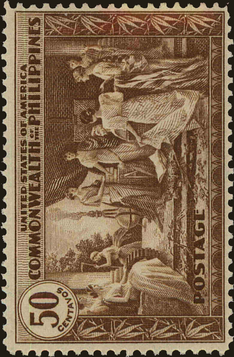 Front view of Philippines (US) 401 collectors stamp