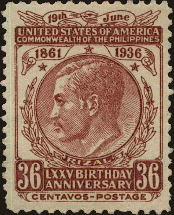 Front view of Philippines (US) 404 collectors stamp