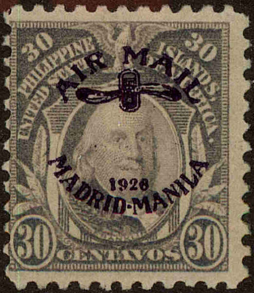 Front view of Philippines (US) C12 collectors stamp