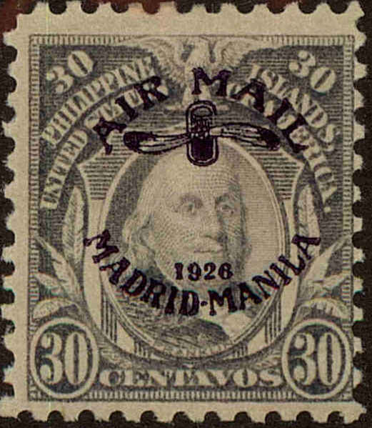 Front view of Philippines (US) C12 collectors stamp