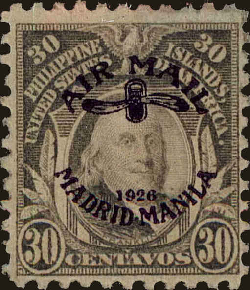 Front view of Philippines (US) C12 collectors stamp