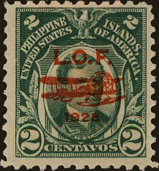 Front view of Philippines (US) C18 collectors stamp