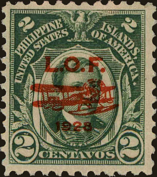 Front view of Philippines (US) C18 collectors stamp