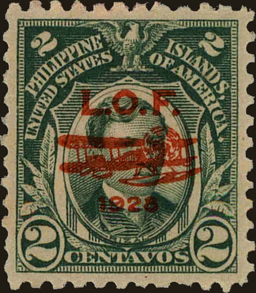 Front view of Philippines (US) C18 collectors stamp