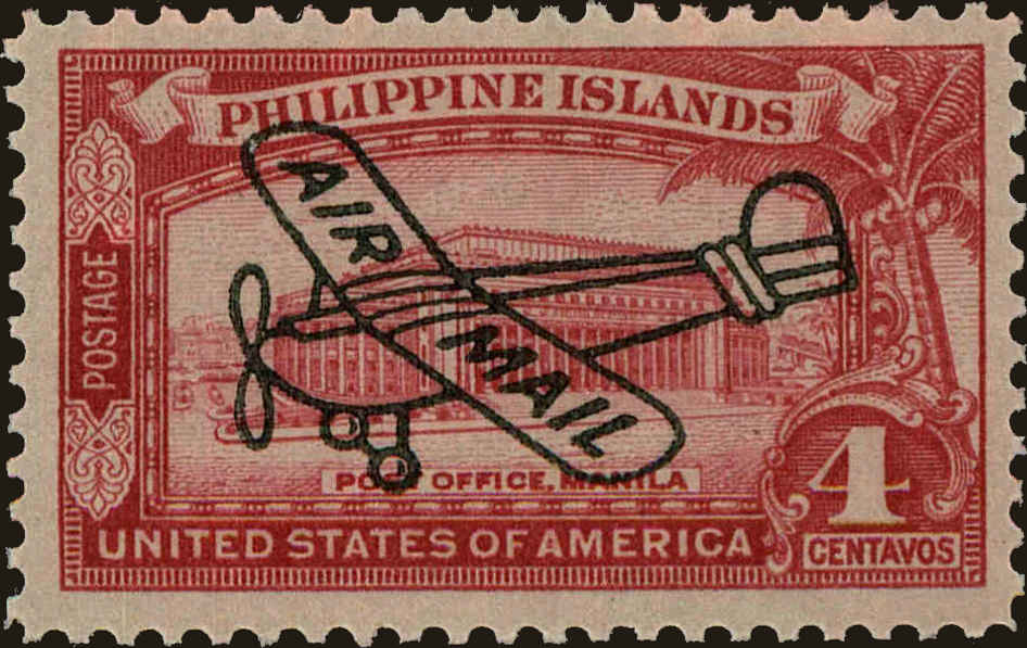 Front view of Philippines (US) C47 collectors stamp