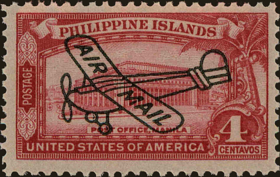 Front view of Philippines (US) C47 collectors stamp