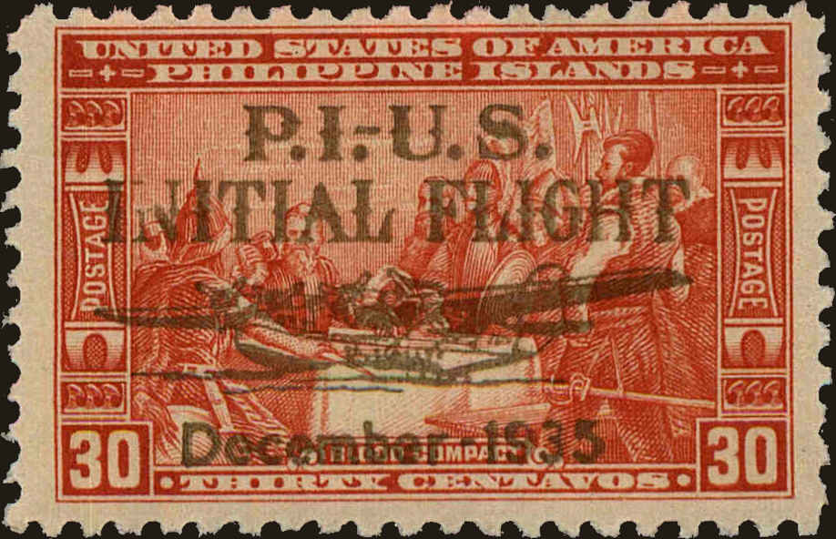 Front view of Philippines (US) C53 collectors stamp