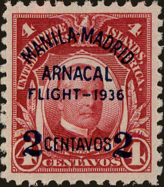 Front view of Philippines (US) C54 collectors stamp