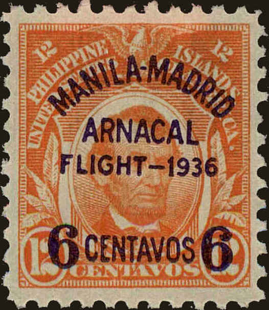 Front view of Philippines (US) C55 collectors stamp