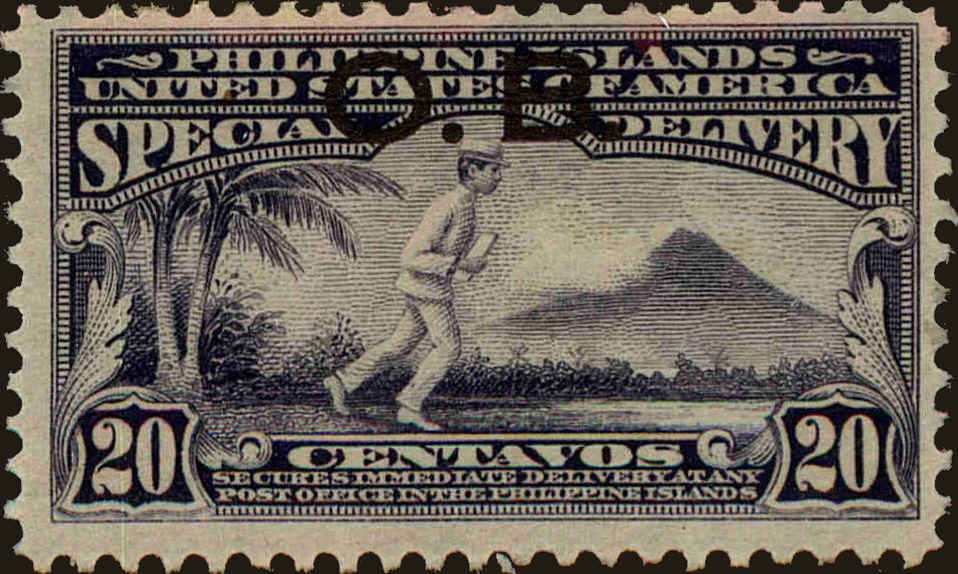 Front view of Philippines (US) EO1 collectors stamp