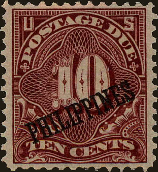 Front view of Philippines (US) J4 collectors stamp