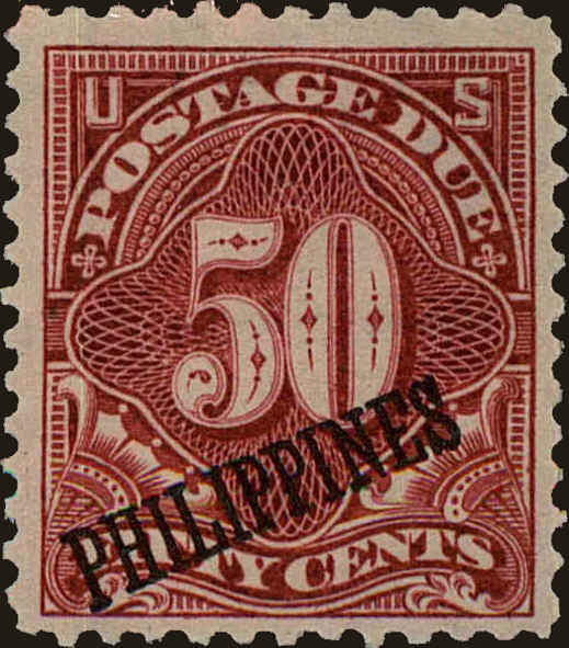 Front view of Philippines (US) J5 collectors stamp