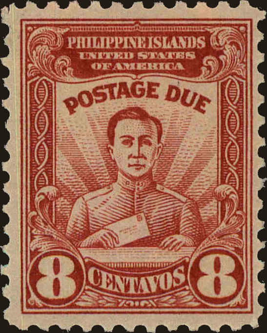 Front view of Philippines (US) J10 collectors stamp