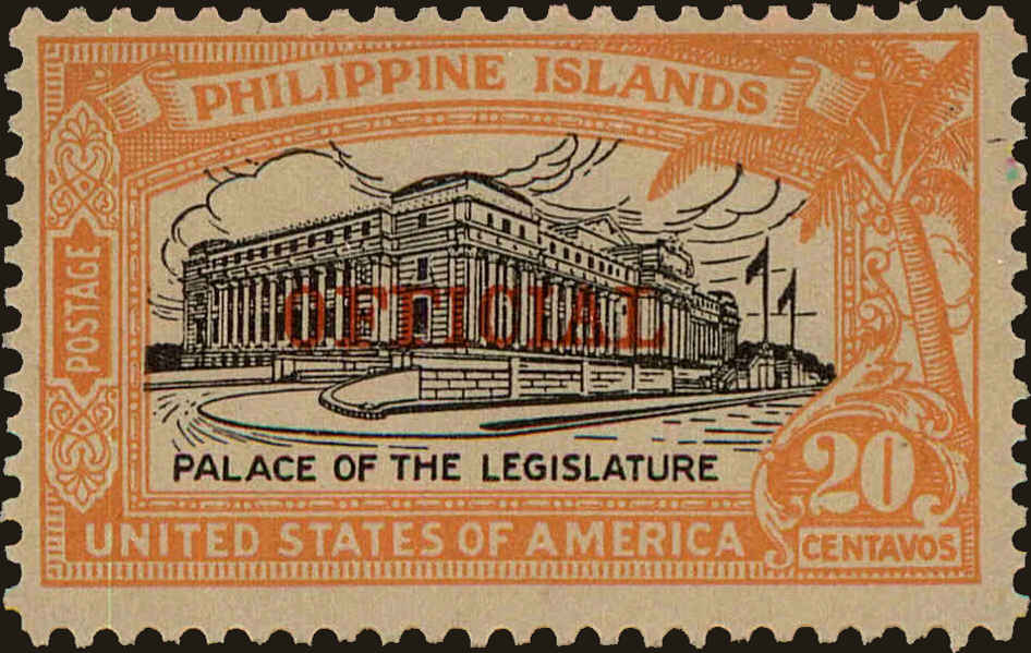Front view of Philippines (US) O4 collectors stamp