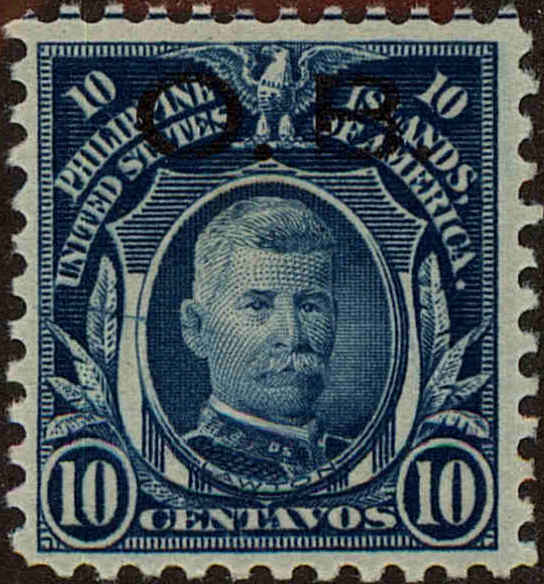 Front view of Philippines (US) O9 collectors stamp