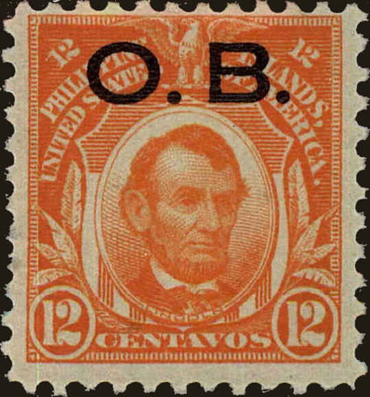 Front view of Philippines (US) O10 collectors stamp