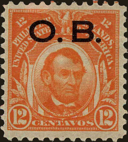 Front view of Philippines (US) O10 collectors stamp