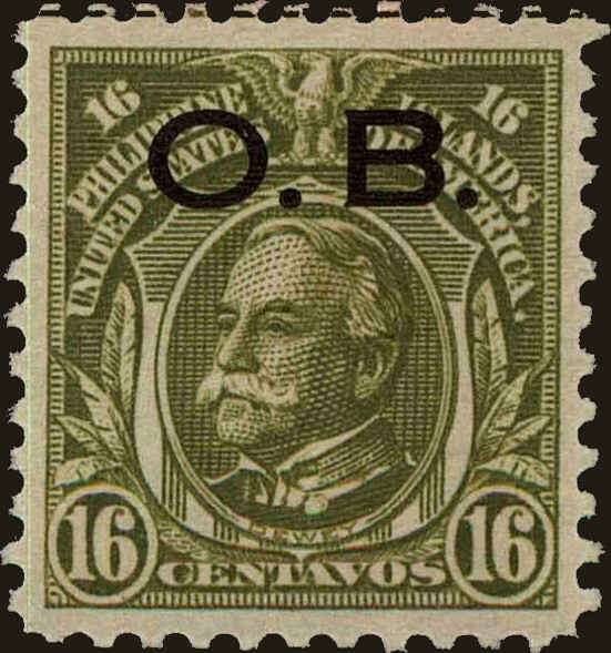 Front view of Philippines (US) O11 collectors stamp