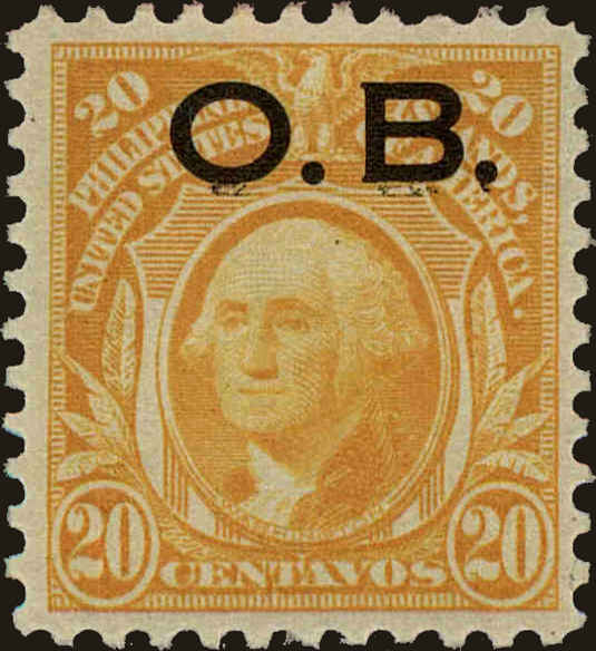 Front view of Philippines (US) O12 collectors stamp