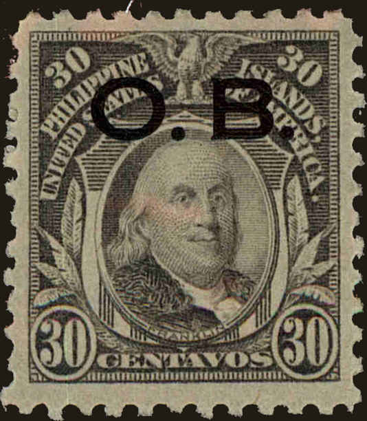 Front view of Philippines (US) O14 collectors stamp