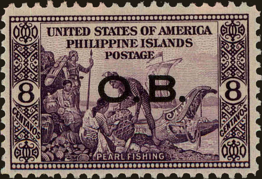 Front view of Philippines (US) O18 collectors stamp