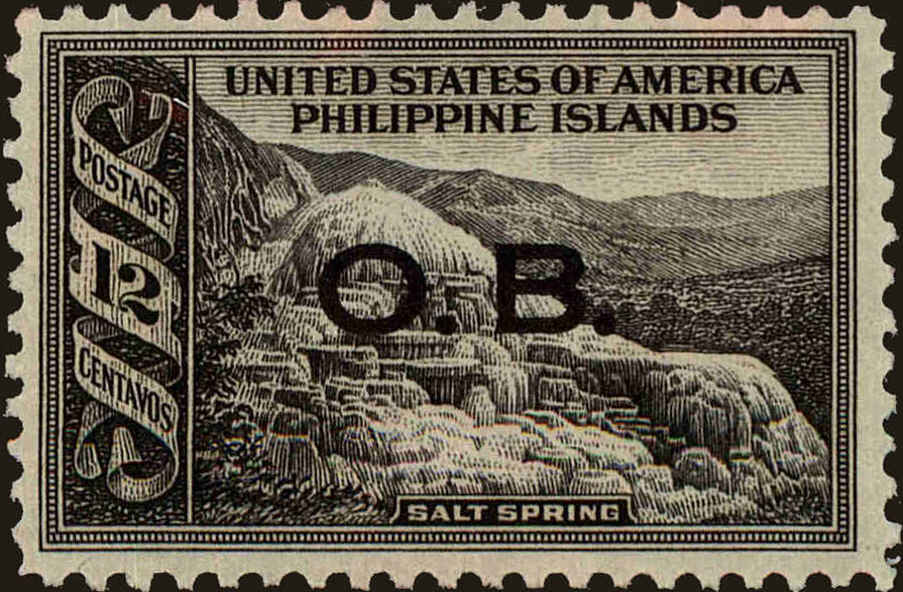 Front view of Philippines (US) O20 collectors stamp