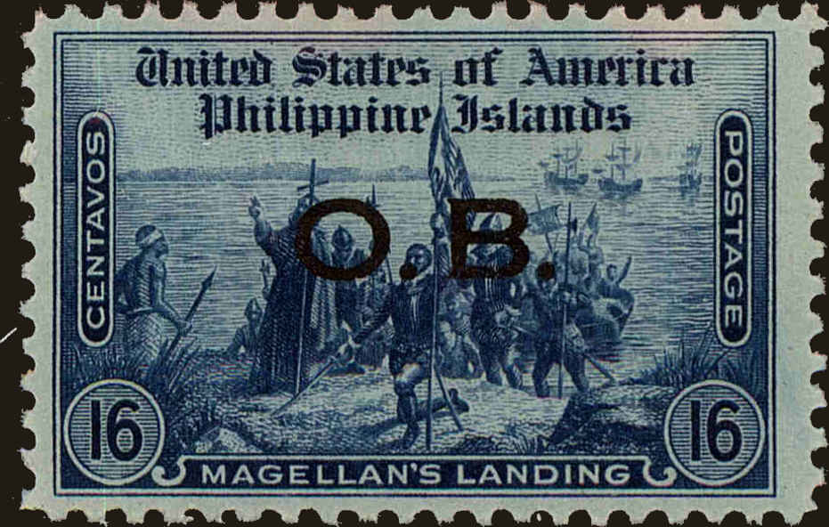Front view of Philippines (US) O21 collectors stamp