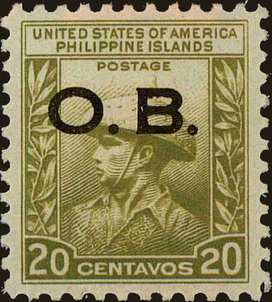Front view of Philippines (US) O22 collectors stamp