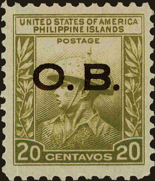 Front view of Philippines (US) O22 collectors stamp