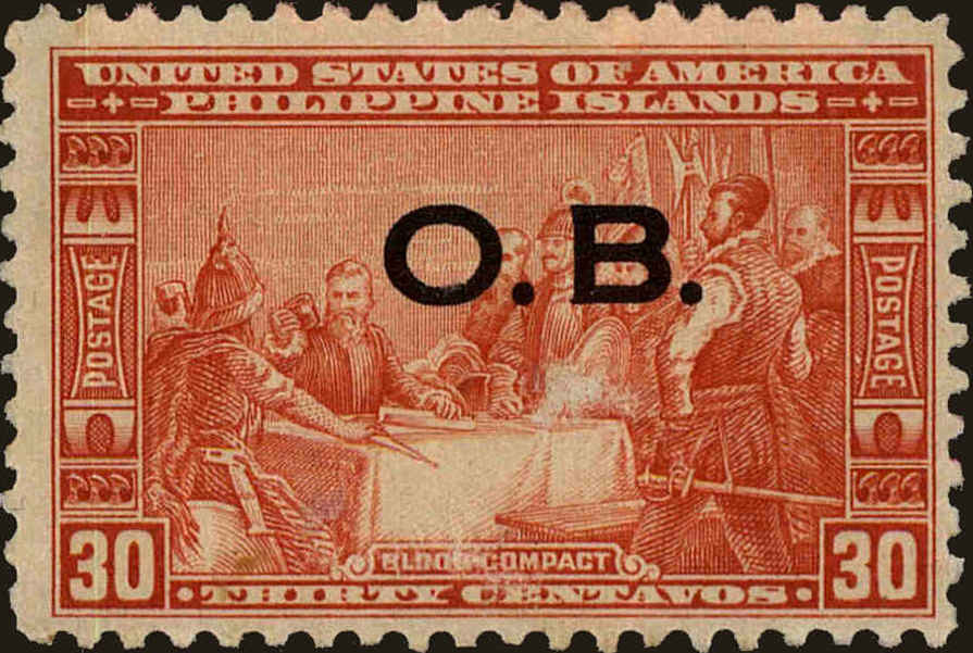 Front view of Philippines (US) O24 collectors stamp