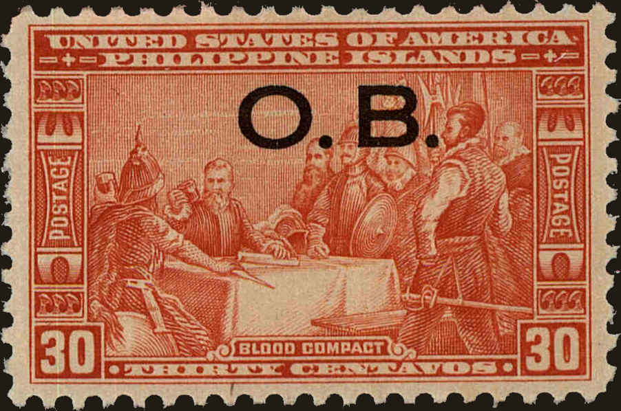 Front view of Philippines (US) O24 collectors stamp