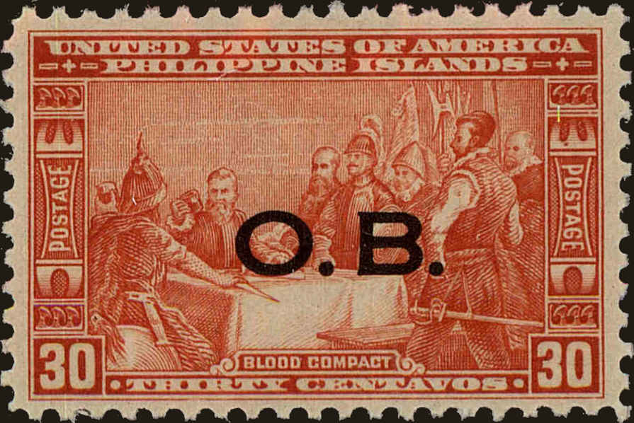 Front view of Philippines (US) O24 collectors stamp